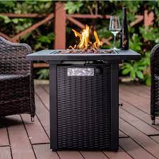 Square Steel Gas Fire Pit With Burner