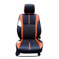 Black Orange Leather Car Seat Cover At