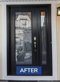 Single Black Entry Door With Sidelites