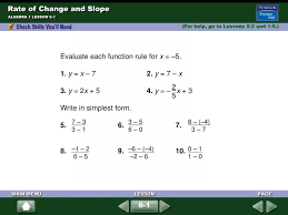 Ppt Rate Of Change And Slope