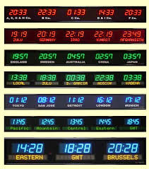 Multiple Time Zone Digital Clocks