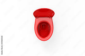 Red Toilet Seat Icon Isolated