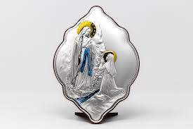 Beautiful Silver Plated Lourdes Icon