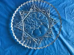 Heavy Cut Glass Serving Platter