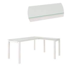 Frosted Glass Top And Block Legs