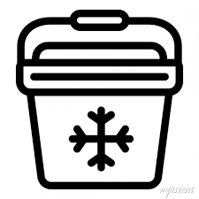 Ice Bucket Linear Style Icon Editable