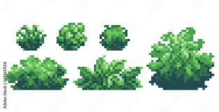 Backyard Bushes Pixel Art Icon Set