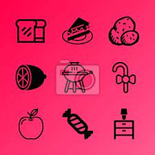 Vector Icon Set About Food With 9 Icons