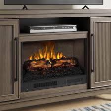 Media Console Wooden Electric Fireplace