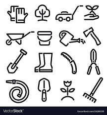 Garden Tools Icons Royalty Free Vector