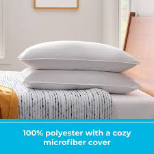 Linenspa Essentials Plush Standard Bed Pillow 2 Pack White