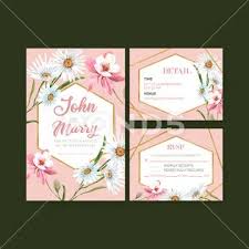 Flower Garden Wedding Card Design With