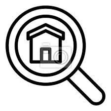 House Icon Outline Magnifying Glass