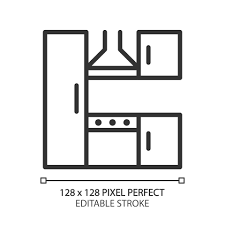 Kitchen Set Pixel Perfect Linear Icon