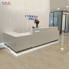 White L Shaped Reception Desk Modern