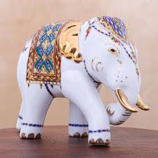 Hand Painted Gilded Porcelain Elephant