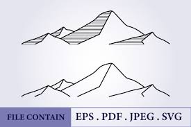 Simple Mountain Line Ilration Icon