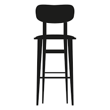 Bar Stool With Backrest Flat Icon Png