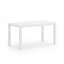 60 In White 6 Person Plastic Wood Indoor Outdoor Compatible Rectangular Outdoor Dining Table