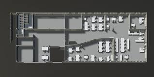 Office Plan In Building Cut 3d