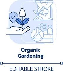 Organic Gardening Light Blue Concept