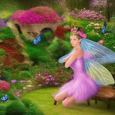 Fantasy Fairy In Fantasy Flower Garden