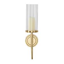 Litton Lane Gold Aluminum Wall Sconce With Glass Holder