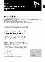 Chapter 1 Roots Of Quadratic Equations