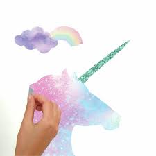 Roommates Galaxy Unicorn L And Stick Giant Wall Decal With Glitter