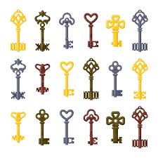 Vintage Key Vector Isolated Icon Stock
