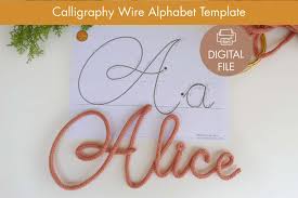 Calligraphy Wire Alphabet Template