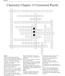 Chemistry Chapter 13 Crossword Puzzle