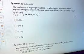 The Combustion Of Propane Produced 8 53