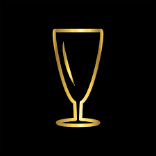 Gold Color Wine Glass Icon Vector