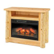 39 Wide Log Style Pine Wood Fireplace
