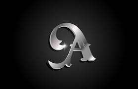 Silver Metal A Alphabet Letter Logo Design