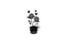 Flower Pot Outdoor Black Icon Graphic
