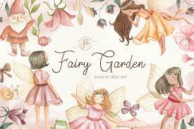 Fairy Garden Watercolor Clipart