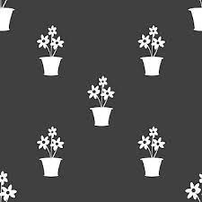 Vector Seamless Pattern Of Flower Vase