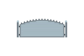 Metal Fence Icon Flat Style Graphic