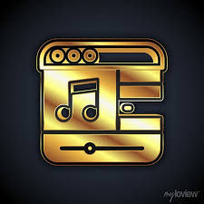Gold Player Icon Isolated On