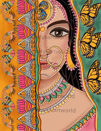 Indian Royal Lady Art Printprintable