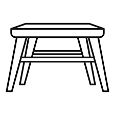 Metal Outdoor Table Icon Outline Vector
