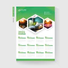 2024 One Page Wall Calendar Design Template