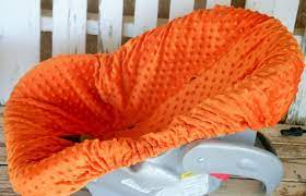 Orange Minky Infant Car Seat Slip Cover