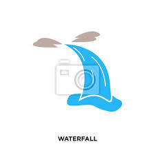 Waterfall Icon Isolated On White