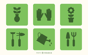 Flat Gardening Icon Set Vector