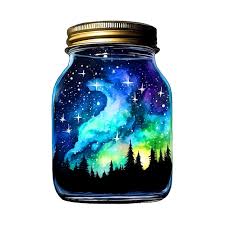 Nature And Galaxy Inside Watercolor Paint