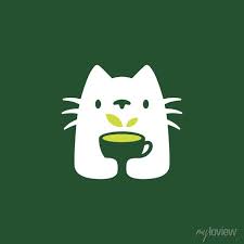 Cat Tree Drink Cup Negative Space Logo