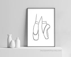 Ballet Pointe Shoes One Line Art